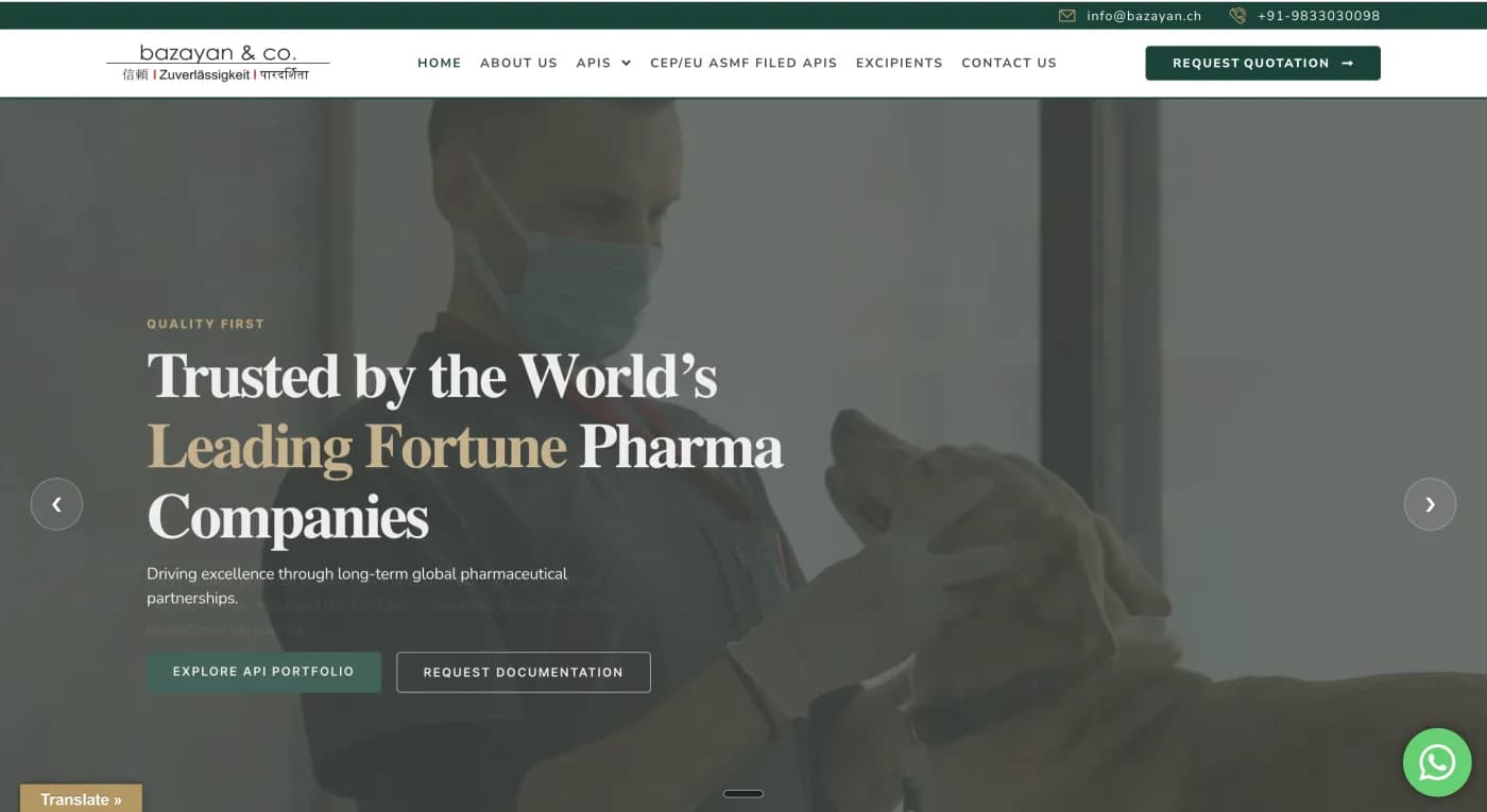 Screenshot of the Bazayan.ch website