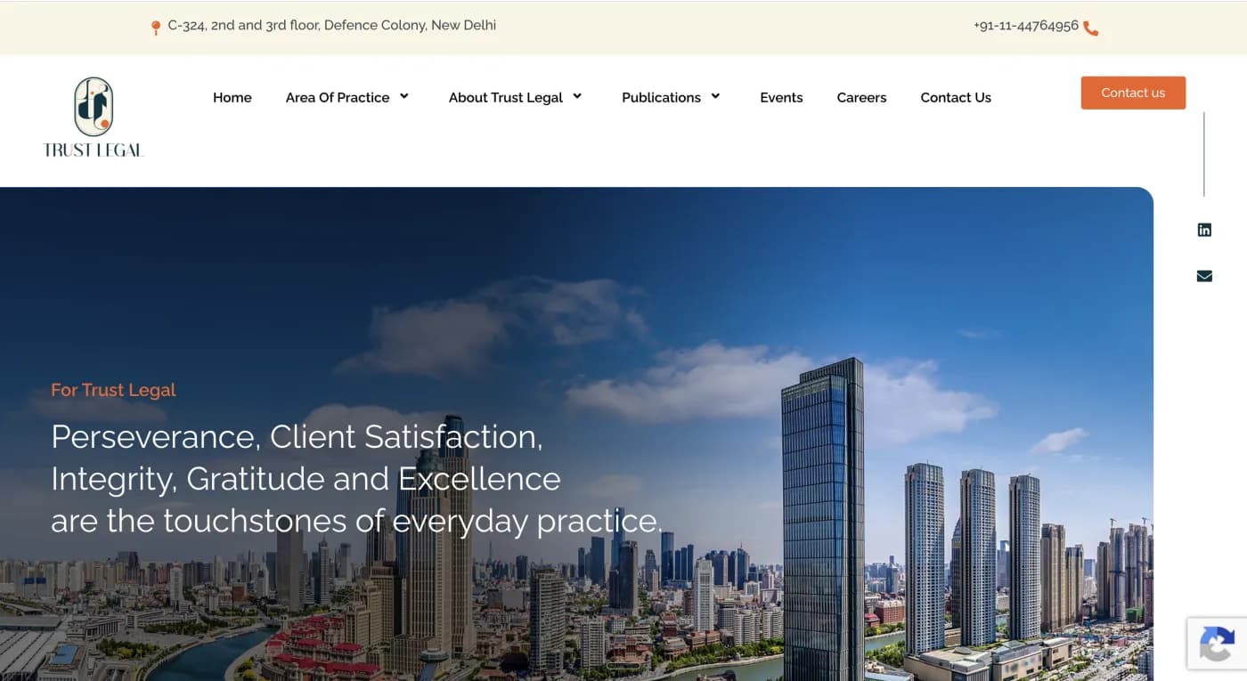 Screenshot of the Trust Legal website
