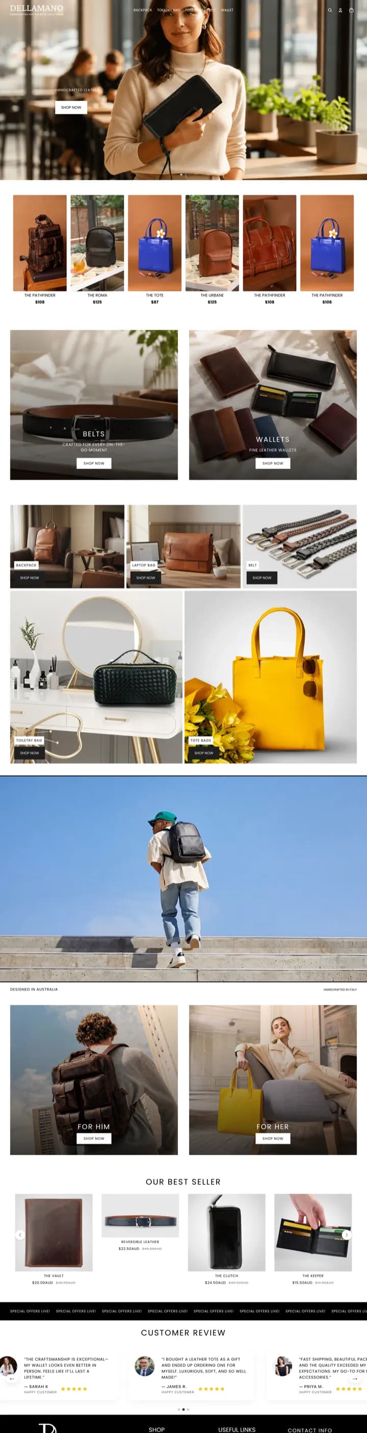 Full-page screenshot of Shopify store build number 1 by Sushant Rana