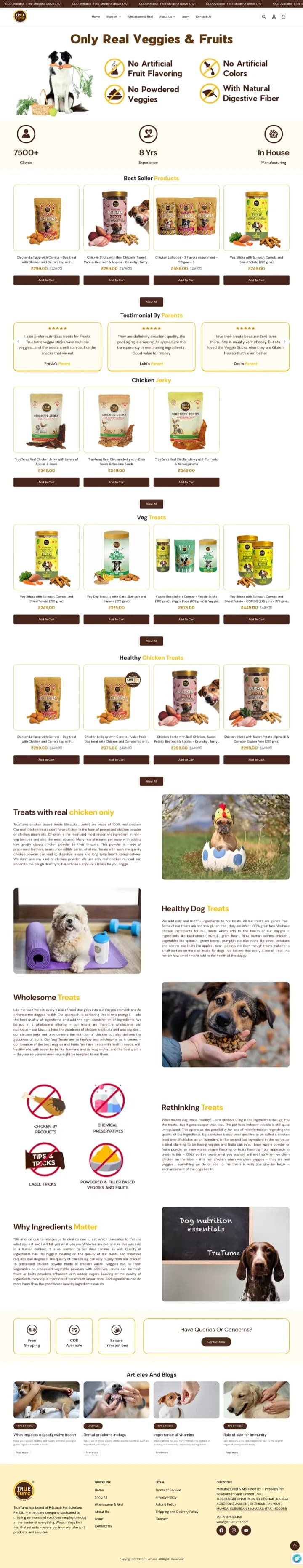 Full-page screenshot of Shopify store build number 6 by Sushant Rana