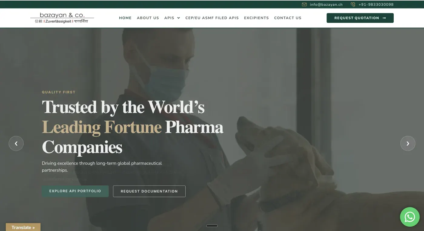 Screenshot of the Bazayan.ch website